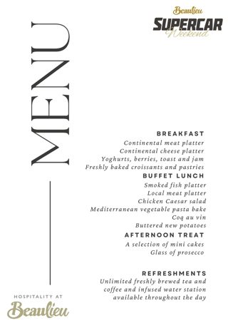 Supercar Weekend Hospitality Menu Scaled